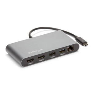 StarTech.com Dual 4K Monitor Mini Thunderbolt 3 notebook dokkoló szürke (TB3DKM2HDL)