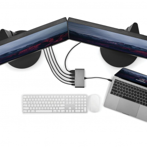StarTech.com Dual 4K Monitor Mini Thunderbolt 3 notebook dokkoló szürke (TB3DKM2HDL)