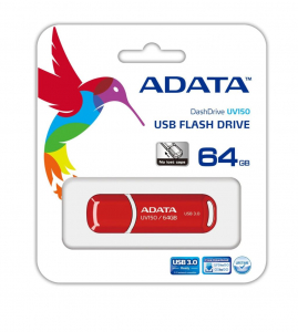 Pen Drive 64GB ADATA UV150 piros USB 3.0 (AUV150-64G-RRD)