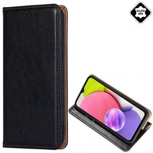 Gigapack Samsung Galaxy A22 5G (SM-A226) val&oacute;di bőr fliptok fekete (GP-112670)