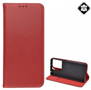 Gigapack Xiaomi Redmi Note 13 5G valódi bőr fliptok bordó (GP-154016)