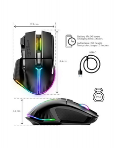 Spirit Of Gamer PRO-M5 Wireless Gaming egér fekete (S-PM5RFBK)
