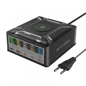 BlitzWolf BW-S28 asztali töltő 2xUSB-A, 3xUSB-C fekete
