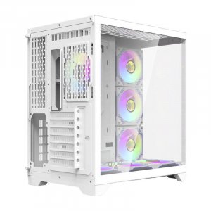 Darkflash FT418 PRO táp nélküli ablakos ház fehér + 7db ARGB ventilátor