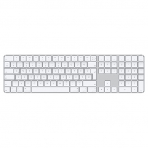 Apple Magic Keyboard Touch ID-val és számbillentyűzettel Apple chipes Mac-modellekhez (USB-C) – magyar, fehér billentyűk (MXK73MG/A)
