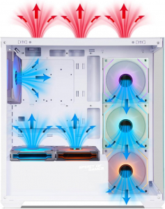 Spirit Of Gamer Spark Artic t&aacute;p n&eacute;lk&uuml;li ablakos h&aacute;z feh&eacute;r (8305RAW)