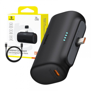 Baseus Compact USB-C Power Bank 5000mAh 20W fekete (P10068306113-00)