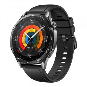 Huawei Watch GT 5 46mm okosóra fekete fluoroelasztomer szíjjal (55020DKM)