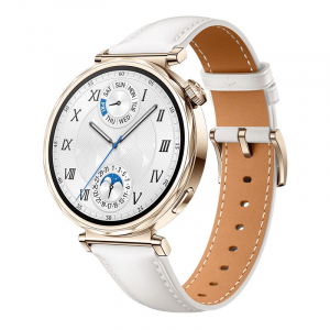 Huawei Watch GT 5 41mm okos&oacute;ra feh&eacute;r kompozit bőr sz&iacute;jjal (55020DJT)