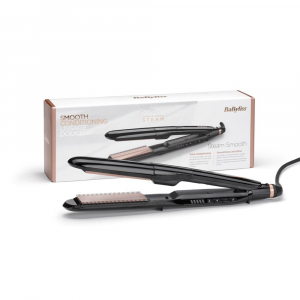 BaByliss ST493E Steam Smooth gőz&ouml;lős ker&aacute;mialapos hajvasal&oacute; fekete-roz&eacute;arany