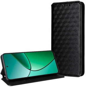 Gigapack Motorola Edge 50 Neo 3D rombusz mintás prémium fliptok fekete (GP-162821)