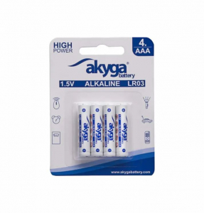 Akyga LR03, 1.5V, 1300mAh, AAA alk&aacute;li elem 4db bliszter csomagoi&aacute;s (AKY1971)