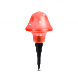 Garden of eden LED-es szolár gombalámpa piros 11cm (11704)