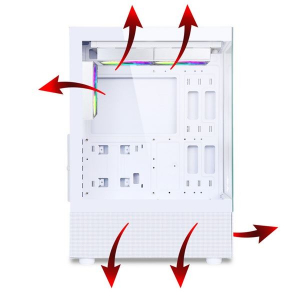 Spirit Of Gamer Spectra Artic t&aacute;p n&eacute;lk&uuml;li ablakos h&aacute;z feh&eacute;r (8302RAW)