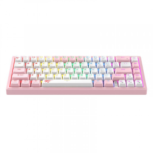 Havit KB874L angol gaming billentyűzet rózsaszín-fehér