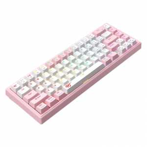 Havit KB874L angol gaming billentyűzet rózsaszín-fehér