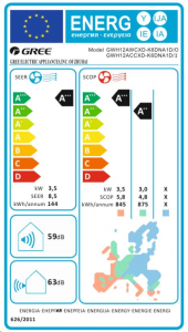 Gree Dark Pro GWH12ACCXD-K6DNA1D split klímaberendezés 3.5 kW, beszereléssel, 3 méter csővezésig