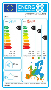 Gree Comfort Pro GWH24ACEXF-K6DNA1A split klímaberendezés 7.1 kW fehér