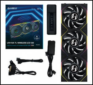 Lian Li UNI FAN TL120 LCD Wireless hűtő ventilátor 3db fekete (12TLLCD1W3B)