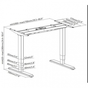 Equip motoros &uuml;lő-&aacute;ll&oacute; asztalkeret fekete (650805)