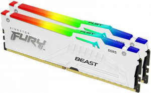 32GB 5200MT/s DDR5 RAM Kingston Fury Beast White RGB EXPO CL36 1.25V (2x16GB) (KF552C36BWEAK2-32)