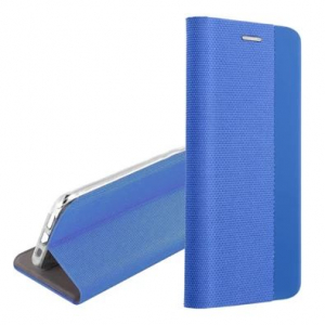 Gigapack Apple iPhone 14 Plus textil mintás fliptok világoskék (GP-129294)