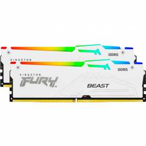 32GB 5200MT/s DDR5 RAM Kingston Fury Beast White RGB EXPO CL36 1.25V (2x16GB) (KF552C36BWEAK2-32)