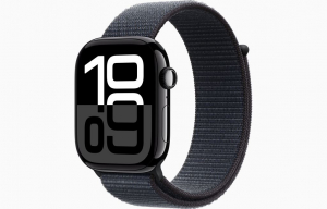 Apple Watch Series 10 (GPS + Cellular) 46mm kozmoszfekete alumíniumtok, tinta sportpánt (MWY53QF/A)