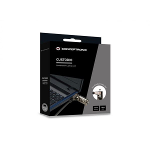 Conceptronic sz&aacute;mz&aacute;ras Standard Lock Slot k&aacute;belz&aacute;r 1.8m fekete (CUSTODIO01BS)
