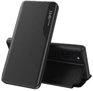 Gigapack Xiaomi Redmi 12C ECO bőr hatású ablakos aktív fliptok fekete (GP-140426)