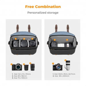 K&F Concept Urban Wander 10L fot&oacute;s oldalt&aacute;ska sz&uuml;rke-barna (KF-13-133)