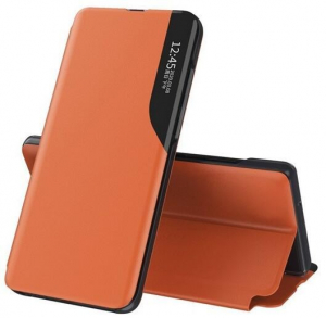 Gigapack Samsung Galaxy A15 4G (SM-A155) ECO bőr hatású ablakos aktív fliptok narancssárga (GP-150743)