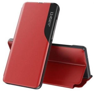 Gigapack Samsung Galaxy S23 Plus (SM-S916) ECO bőr hatású ablakos aktív fliptok piros (GP-134662)
