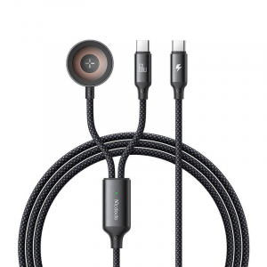 Mcdodo 2-in-1 USB-C kábel és Apple Watch töltő 1.2m fekete (CA-2200)