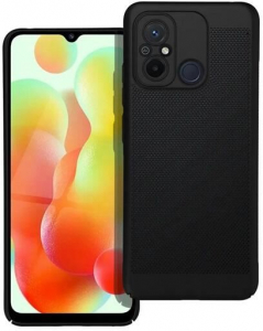 Gigapack Xiaomi Redmi 12C légáteresztő, lyukacsos műanyag tok fekete (GP-142540)