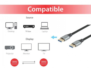 Equip DisplayPort 2.1 16K/60Hz Premium kábel 3m fekete (119283)