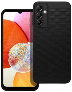 Gigapack Samsung Galaxy A14 4G (SM-A145) légáteresztő, lyukacsos műanyag tok fekete (GP-142543)