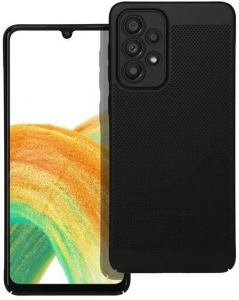 Gigapack Samsung Galaxy A33 5G (SM-A336) légáteresztő, lyukacsos műanyag tok fekete (GP-142557)