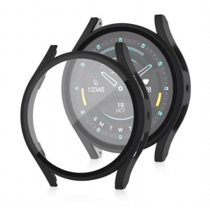 Gigapack Samsung Galaxy Watch 7 eSIM 40mm (SM-L305) műanyag fekete v&eacute;dőkeret &eacute;s kijelzőv&eacute;dő &uuml;veg (GP-162668)
