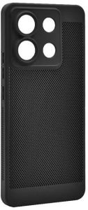 Gigapack Xiaomi Redmi Note 13 4G légáteresztő, lyukacsos műanyag tok fekete (GP-154106)