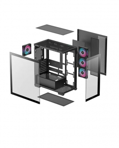 Deepcool CG580 4F táp nélküli ablakos ház fekete (R-CG580-BKADA4-G-1)