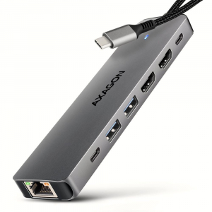 Axagon HMC-7HX2 USB-C 5Gbps Dual 4K 7in1 Hub