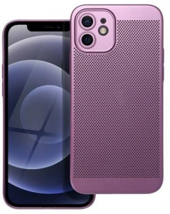 Gigapack Apple iPhone 12 Pro légáteresztő, lyukacsos műanyag tok lila (GP-142579)