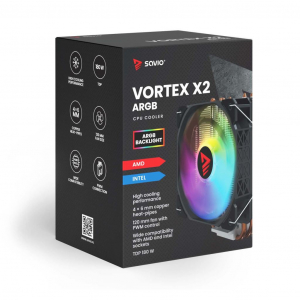 Savio VORTEX X2 ARGB univerzális processzor hűtő