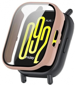 Gigapack Xiaomi Redmi Watch 5 Lite műanyag r&oacute;zsasz&iacute;n v&eacute;dőkeret &eacute;s kijelzőv&eacute;dő &uuml;veg (GP-164086)