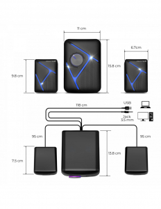 Advance SOUNDPHONIC RGB 2.1 csatorn&aacute;s hangsz&oacute;r&oacute; (SP-5200)