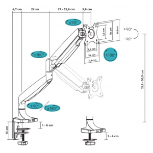 Advance Ergomount Single asztali monitortart&oacute; 17"-32" (ADV-ARM1)
