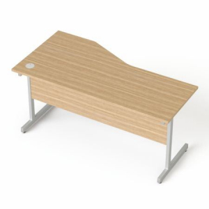 MAYAH Freedom SV-29 íves, jobbos íróasztal szürke fémlábbal 160x80cm kőris (IBXA29K)