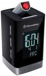 Roadstar CLR-2496P Rádiós ébresztő óra projektoros fekete - Bontott termék!