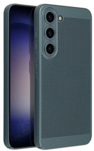 Gigapack Samsung Galaxy A15 5G (SM-A156) légáteresztő, lyukacsos műanyag tok sötétzöld (GP-151566)